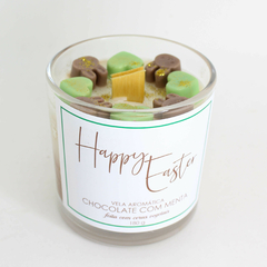 Vela Aromática 180 g Happy Easter - Chocolate com Menta - We Love Gift | Velas Aromáticas | Entrega para todo Brasil!