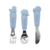 Kit Talheres Animais Silicone e Inox Azul - Clingo