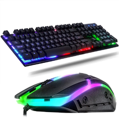 Imagem do Kit Teclado Gamer, Profissional, Semi Mecânico, USB, RGB, 3200DPI