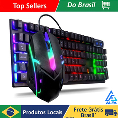 Kit Teclado Gamer, Profissional, Semi Mecânico, USB, RGB, 3200DPI na internet