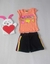 Conjunto Infantil Feminino Manga Japonesa e Short com Faixa Lateral - comprar online