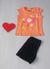 Conjunto Infantil Feminino Manga Japonesa e Short Com Faixa Lateral