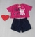 Conjunto Infantil Cropped Com Short Barra Redonda - Coracaozinho.kids