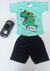 Conjunto Infantil Masculino Manga e Short Liso - comprar online