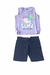 Conjunto Feminino em Cotton (Manga Regata) com Short em Cotton com Brilho