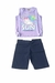 Imagem do Conjunto Feminino em Cotton (Manga Regata) com Short em Cotton com Brilho