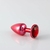 Plug de metal vermelho com pedra - Via Sexy Shop