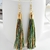 Brincos de Tassel Multicoloridos com Gancho Dourado