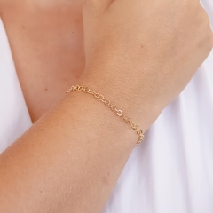 Pulseira Elos Lisos Banhada a Ouro 18k