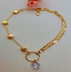 Pulseira Estrela Cristal Banhada a Ouro 18k