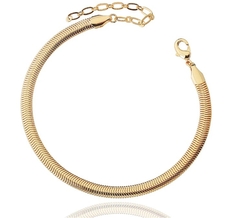 Pulseira Lisa Rabo de Rato Banhada a Ouro 18k - comprar online