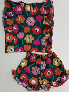 Conjunto Verde de Babado Estampado - comprar online