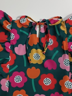 Conjunto Verde de Babado Estampado na internet