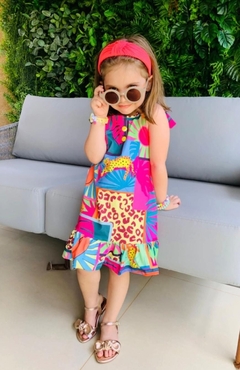 Vestido Estampa de Tropical - Magia & Harmonia Kids | Referência em Moda infantil Feminina e Masculina em todo Brasil