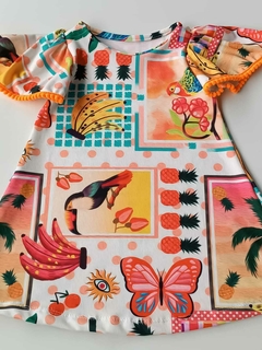 Vestido com Estampa de Tucano e Frutas - comprar online