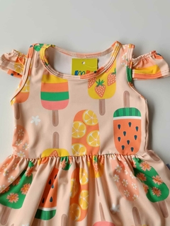 Vestido com estampa Picolé de Frutas na internet