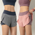 Short Esportivos Femininos Push Up Biker Respirável, Perneiras Duplas, com Bolso