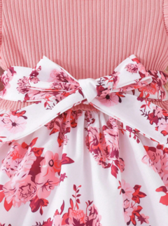 Vestido con Estampado Floral Rosado - AdeAmor