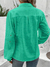 Camisa Feminina Tipo Linho Bordado Vazado na Manga MD - Verde - comprar online