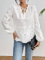 Camisa Feminina em Leise com Decote V e Cordão no Busto - Branco - comprar online