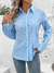 Camisa Feminina Bordada em Laise - Azul Claro - loja online