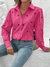 Camisa Social Feminina Tipo Linho com Bordado - Pink - comprar online