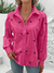 Camisa Social Feminina Tipo Linho com Bordado - Pink - loja online