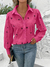 Camisa Social Feminina Tipo Linho com Bordado - Pink na internet