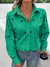 Camisa Social Feminina Tipo Linho com Bordado - Verde Claro