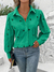 Camisa Social Feminina Tipo Linho com Bordado - Verde Claro - Clamilli