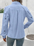 Camisa Social Feminina Tipo Linho com Bordado - Azul - comprar online