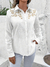 Camisa Social Tipo Linho com Bordado Floral Vazado no Busto - Pérola na internet