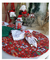 Conjunto Natal Iluminado 6 Lugares Sousplat vermelho com estampa Natalina. - Estrela da Mesa | Roupas de Mesa Posta