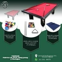 Mesa de pool Multifuncion Pool 180 x 110 + Ping Pong + Comedor + Bancos + Accesorios de regalo - (copia) - tienda online