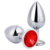 Plug Anal P De Metal Com Pedra Grande - VERMELHO