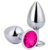 Plug Anal M De Metal Com Pedra Grande - Pink