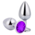 Plug Anal M De Metal Com Pedra Grande - Roxo