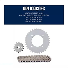 KIT TRANSMISSAO (RELACAO) HONDA BIZ 125 BIZ 110I - ACO 1045 TITANIUM - comprar online