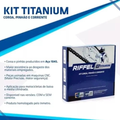 KIT TRANSMISSAO (RELACAO) HONDA C100 BIZ - ACO 1045 TITANIUM na internet