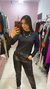 Cropped manga longa preto - comprar online