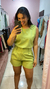 Conjunto feminino shorts e blusa em corte alfaiataria - loja online