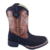 Bota Texana Couro Peixe Café/ Fossil Whisky Bico Quadrado