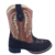 Bota Texana Couro Nobuk Café/ Fossil whisky Bico Redondo