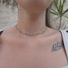 Choker miçangas coloridas