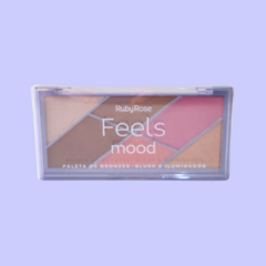 Paleta de Bronzer Blush e Iluminador Feels Mood 14,9g Ruby Rose