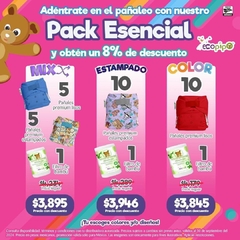 Pack 10 pañales ecológicos Ecopipo + 1 rollo de bambu