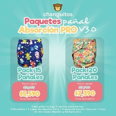 Pack 20 pañales ecológicos Changuitos