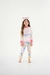 Pijama Estampado em Suedine Infantil Menina (Off White) Up Baby com tapa olhos