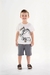 Conjunto Infantil para Menino com Camiseta e Bermuda (Off White) Up Baby