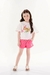 Conjunto Infantil para Menina com Blusa e Shorts (Off White) Up Baby